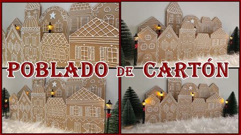 Mira como hacer un sencillo POBLADO NAVIDEÑO con CARTÓN CASITAS de