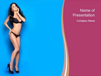 Stunning Black Lingerie On A Seductive Woman PowerPoint Template Backgrounds Google Slides