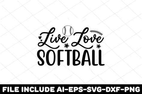 Live Love Softball Graphic By Print Ready Store · Creative Fabrica