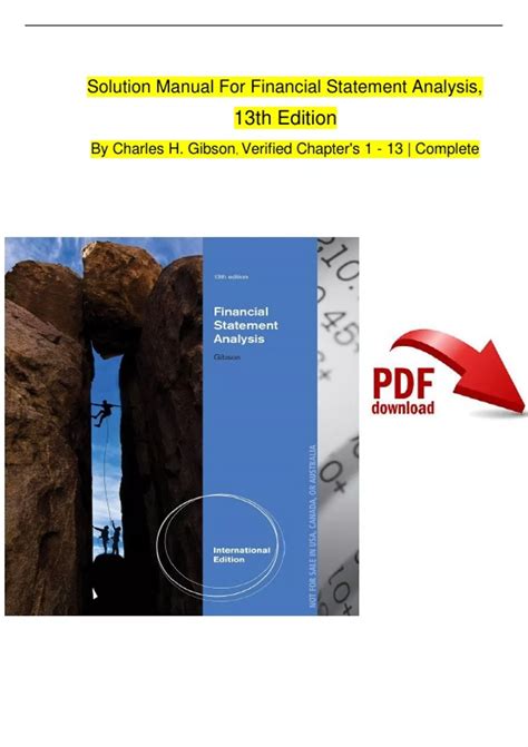 Solution Manual For Financial Statement Analysis, 13th Edition By ...