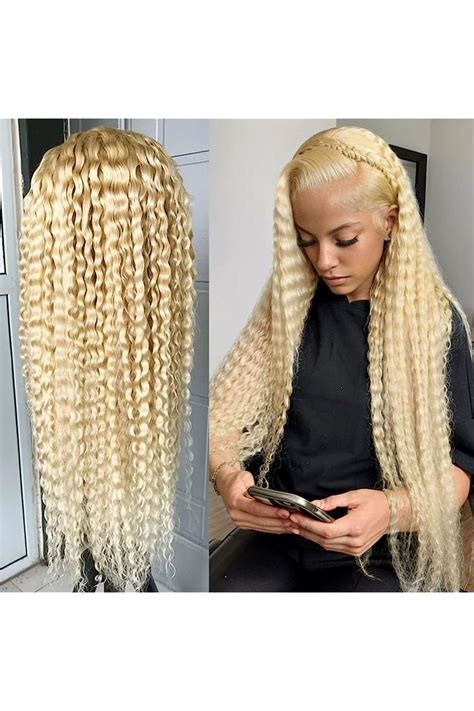 Blonde 613 Deep Wave HD Transparent Lace Front Wig Human Hair 36inch 180 Brazilian 13x4 Free