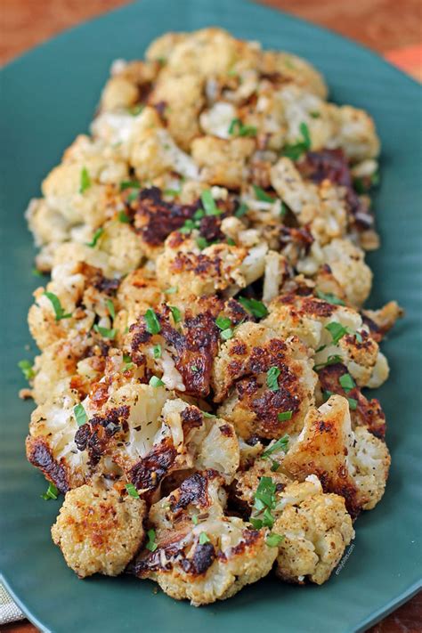 Garlic Parmesan Roasted Cauliflower Emily Bites