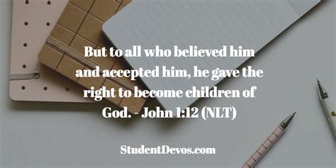 Daily Bible Verse And Devotion John 112 Student Devos Youth And