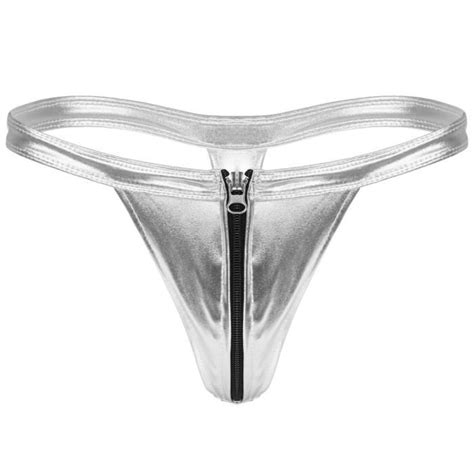 Freebily String Homme G String Brillant Sous V Tement Lingerie De Nuit Sexy Coquine Bikini T