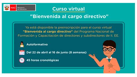 PerúEduca Preinscríbete al Curso Virtual Bienvenida Al Cargo