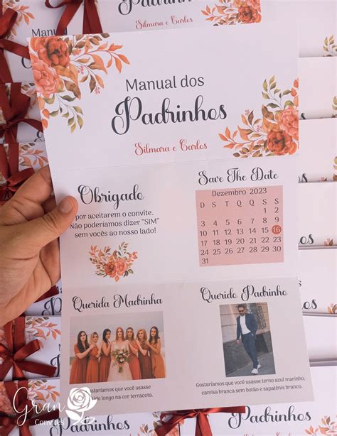 Manual Dos Padrinhos Folder Terracota Elo7 Produtos Especiais