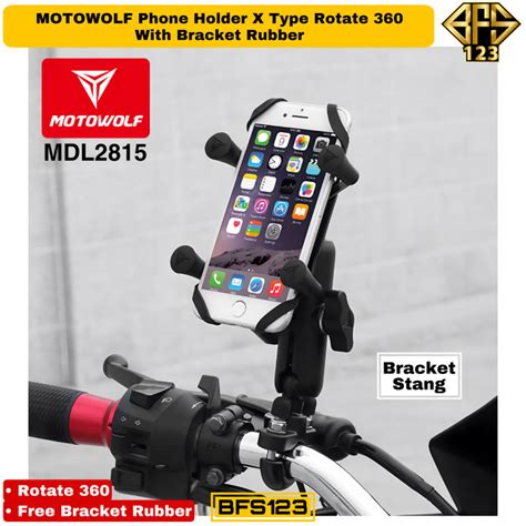 Motowolf Phone Holder Mdl X Type Rotate Holder Hp Bracket Stang