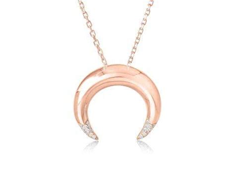 Crescent Moon Necklace Gold Moon Pendant Half Moon Necklace Rose Gold