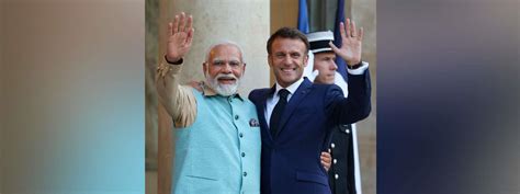 Prime Minister Shri Narendra Modi Received By He Mr Emmanuel Macron