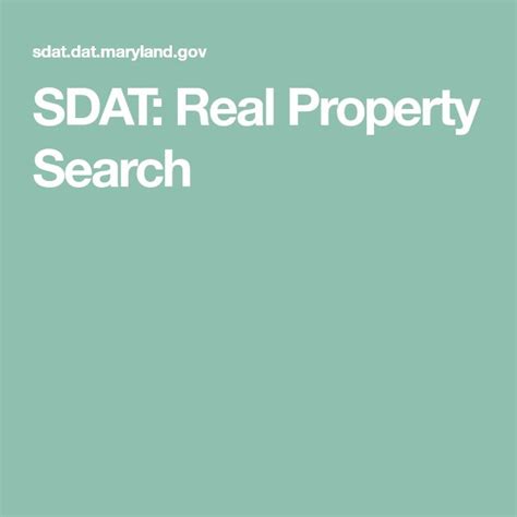 SDAT Real Property Search