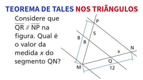 Teorema De Tales Nos Triângulos - TEOREMA DE TALES NOS TRIÂNGULOS - QUESTÃO 5 - YouTube