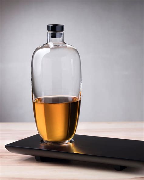 NUDE Malt Tall Whiskey Bottle With Wooden Tray Neiman Marcus