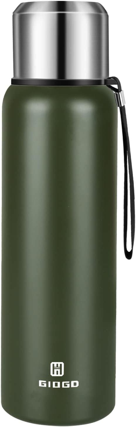 Insulated Vacuum Thermo Bottle Oz With Cup Lid Leakproof Stainless Water Flask For Coffee Hot