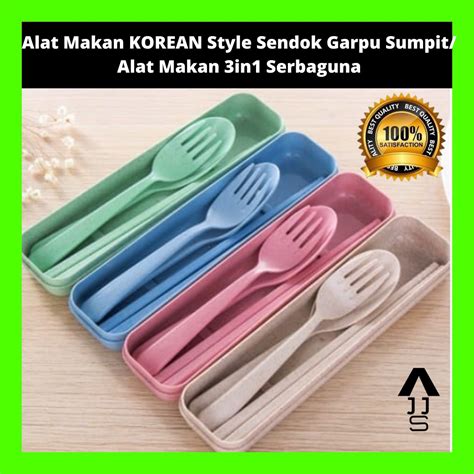 Jual Alat Makan Korean Style Set Portable Sendok Garpu Sumpit Set