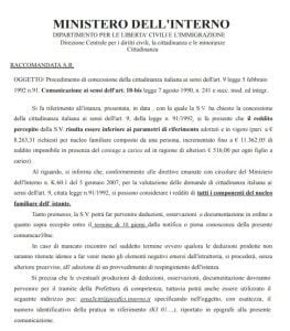 Preavviso Di Diniego Della Cittadinanza Italiana Lettera Di Rigetto