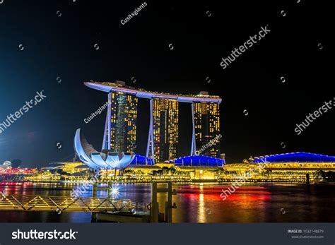 singapore light show stock photo  shutterstock