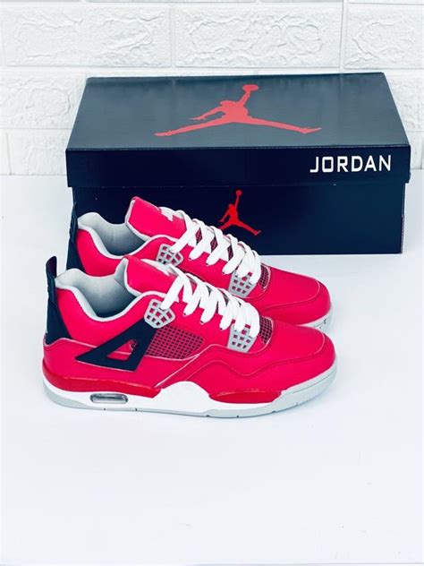 Кросівки хайтопи nike air jordan 4 retro червоні жіночі чоловічі ...
