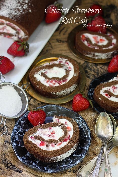 Chocolate strawberry roll cake recipe