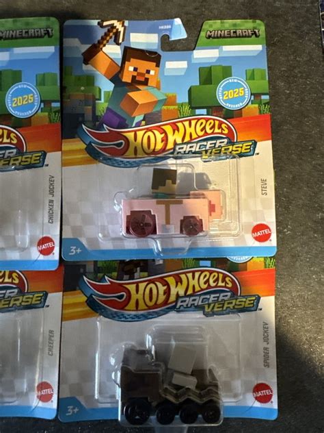 Hot Wheels Racer Verse Complete Set Minecraft Steve Creeper Chicken Jockey Ebay