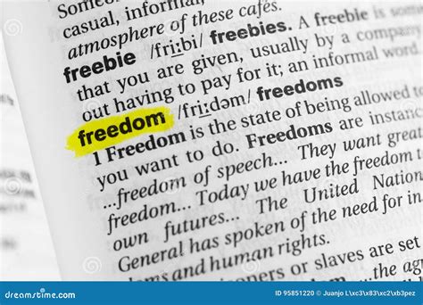 Highlighted English Word & X22;freedom& X22; and Its Definition at the ... 