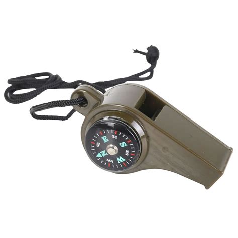 3 in 1 Survival Whistle Army Green | Wildtrak