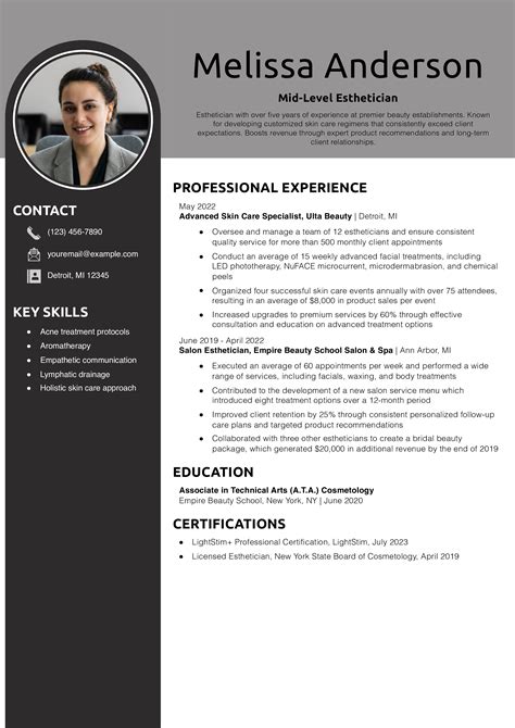 Best Esthetician Resume Examples and Templates for 2025