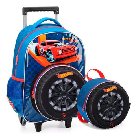 Mochila De Rodinha Lancheira Hot Wheels Speed Club Azul Mercadolibre