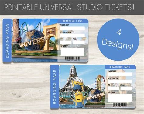 Printable And Editable Universal Studios Surprise Ticket Universal