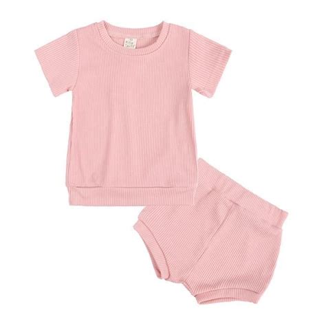 Vêtements d été en lin pour bébés ensembles de 2 pièces courts de sport