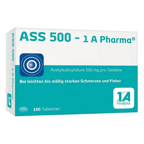 ASS 500 1A Pharma 100 Stk Apotheke De