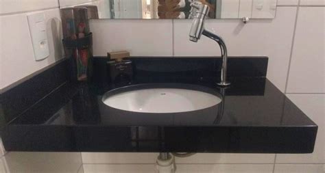 Mercado Livre Pia De Banheiro - Pia De Banheiro Granito Preto São Gabriel 90x40cm Com Saia | Mercado Livre