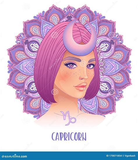 Desenho Do Signo Capricornio - Desenho Do Signo Astrológico De Capricórnio Como Uma Linda Garota Sobre ...