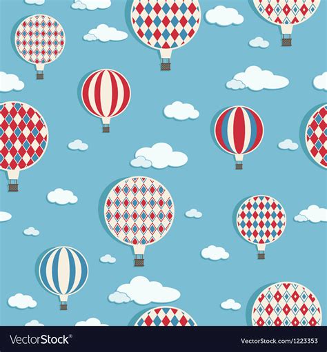Hot Air Balloons Pattern Royalty Free Vector Image