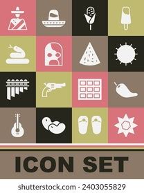 Set Sun Hot Chili Pepper Pod Stock Vector Royalty Free Shutterstock