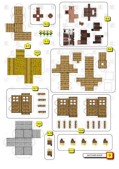 Papermau Minecraft Mini House Paper Model With Furniture By