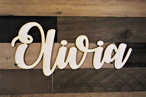 Wood Name Cutout Cursive Name Sign Name Cutout Custom Name Etsy