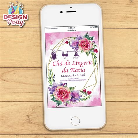 Convite Digital Chá de Lingerie Elo7 Produtos Especiais