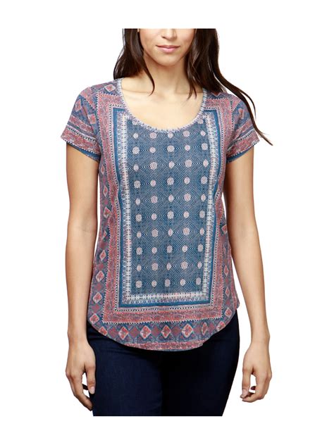 Lucky Brand Lucky Brand Womens Printed Basic T Shirt Bmu Xs Walmart