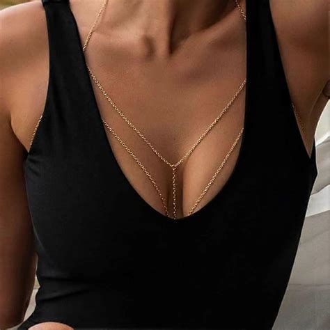 Fashion Simple Sexy Belly Body Chain Necklace Bikini Wire Harness Body Women And Girls Gold