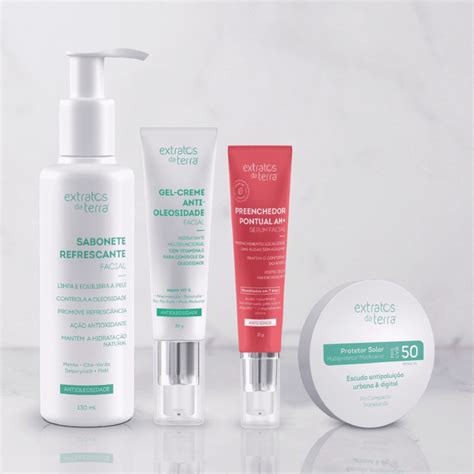 Kit Skincare Pele Oleosa - Kit Skincare Pele Oleosa com FPS 50 | Extratos da Terra | Extratos da ...