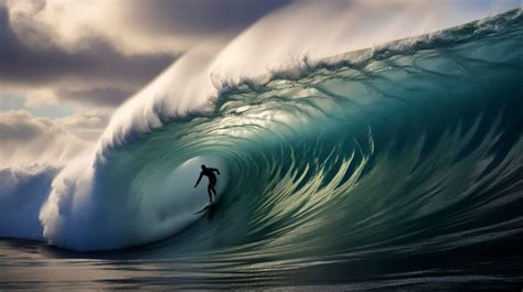 premium ai image  photo   surfer riding  big wave   famous
