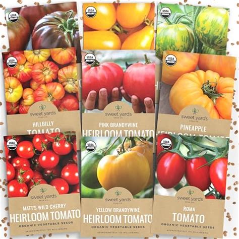 Organic Heirloom Tomato Seeds Variety Pack Seed Packets Pink