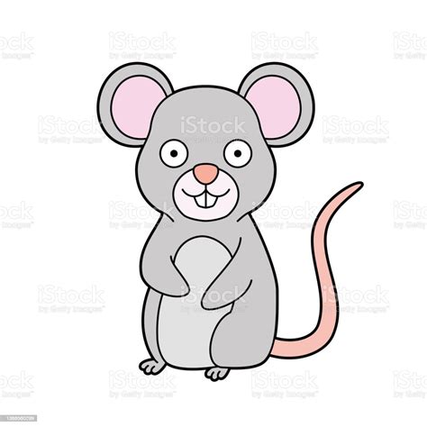 Cute Cartoon Vector Illustration Of A Mouse Stock Illustration