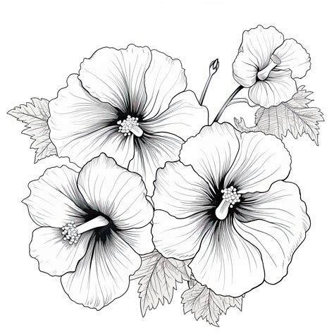 Premium AI Image | Black and white coloring picture of a malva
