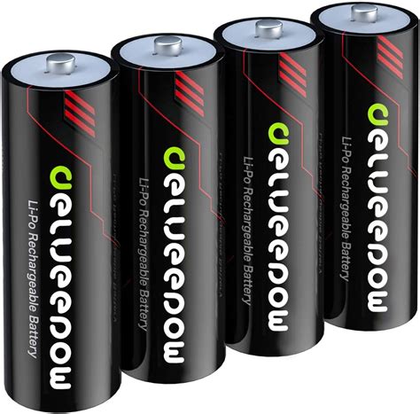 Delyeepow Pile Ricaricabili Aa Lithium Batteria Ricaricabile Aa Litio