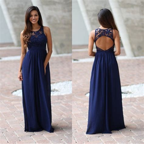 Elegant Royal Blue Lace Bridesmaid Dresses 2017 Scoop Neck Sexy