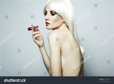 Portrait Nude Elegant Woman Blonde Hair Stock Photo Edit Now