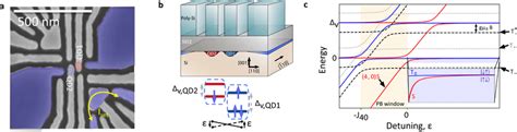 Mos Dqd Singlettriplet Qubit Device A Scanning Electron Micrograph Of