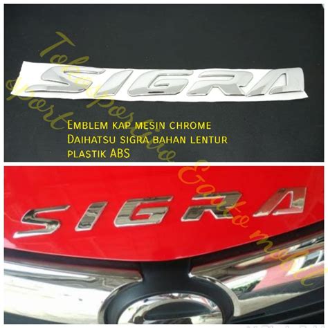 Jual Emblem Logo Tulisan Kap Mesin Daihatsu Sigra Chrome Plastik ABS