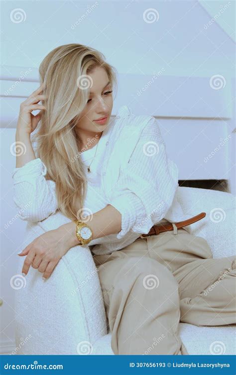 Portrait Of A Cute Beautiful Blonde With A Pretty Face Stock Image Image Of Face Blonde